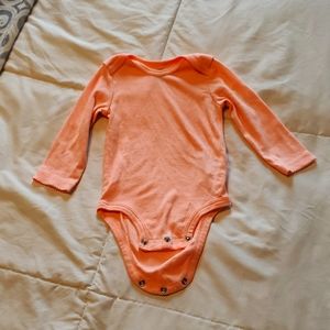 Neon coral orange long sleeve shirt